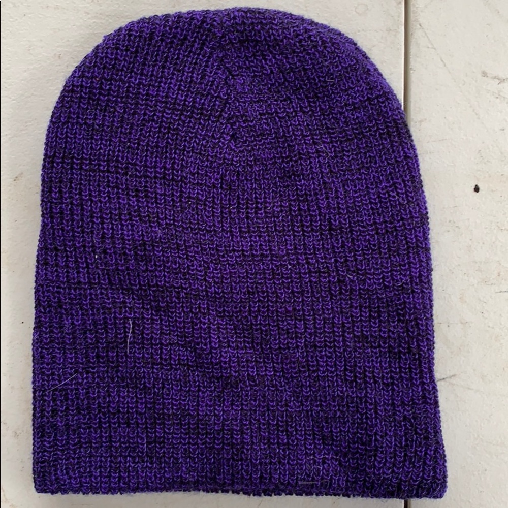Purple and black beanie